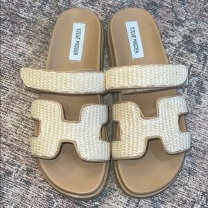 Steve Madden Cream and Tan Sandals